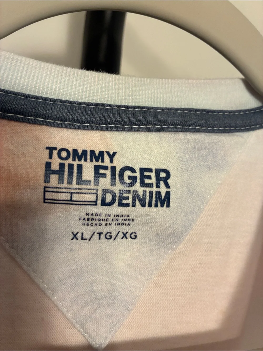 Tommy Hilfiger Pastel Tie-Dye Logo Tee - Light Blue, Peach & Light Gray XL